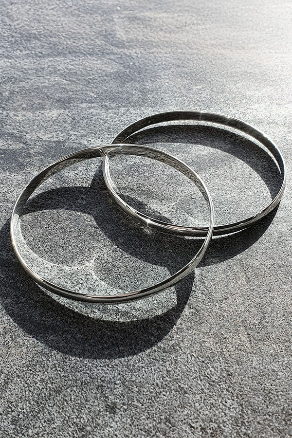 pair of sterling silver bangles 4.5mm each