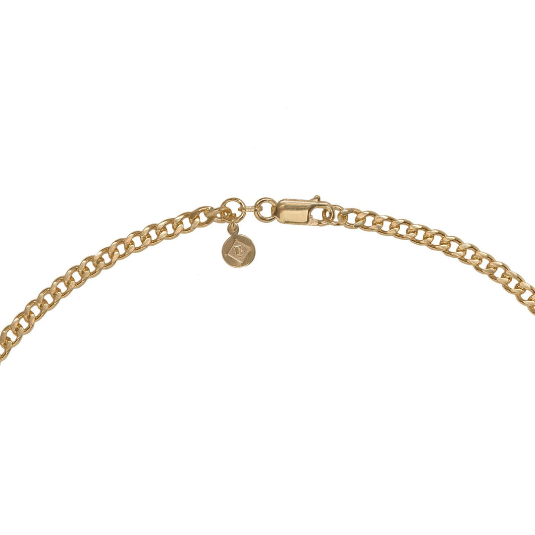 Edge Only 3.7mm Curb Chain lobster clasp 18ct gold vermeil