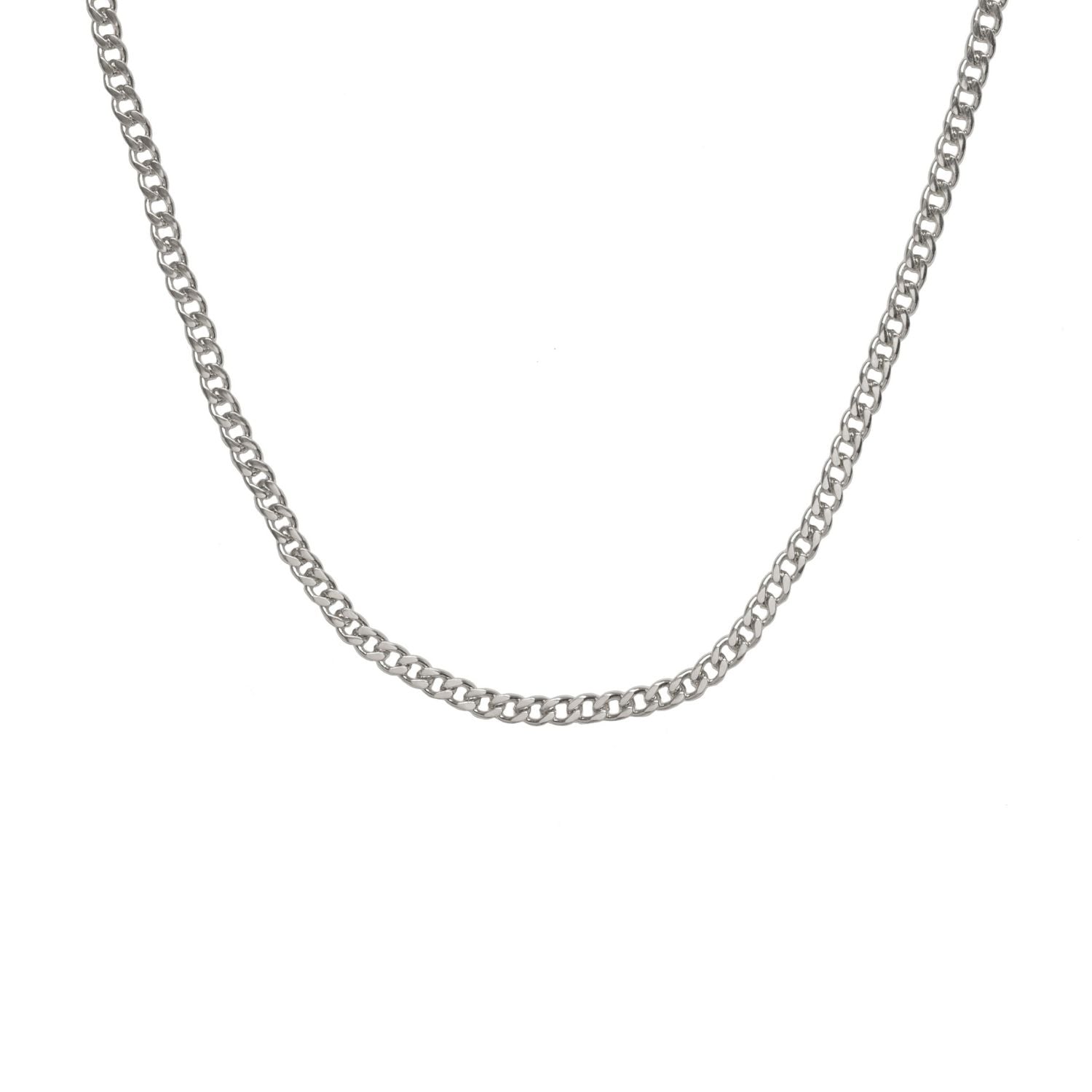Edge Only 3.7mm Curb Chain sterling silver. Flat Link necklace