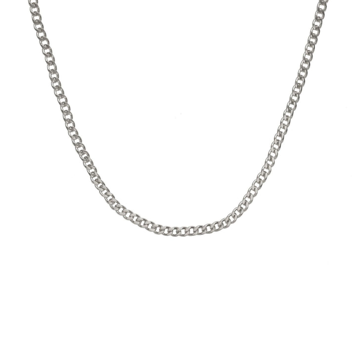 Edge Only 3.7mm Curb Chain sterling silver. Flat Link necklace