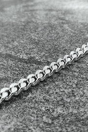 Edge Only Flat Oval Link, Diamond Cut Curb and Heavy Curb Bracelet in recycled sterling silver