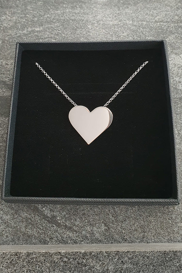 Edge_Only Heart Pendant XL in sterling silver in large black box