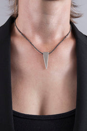 Edge Only Hematine Necklace with a sterling silver spike pendant