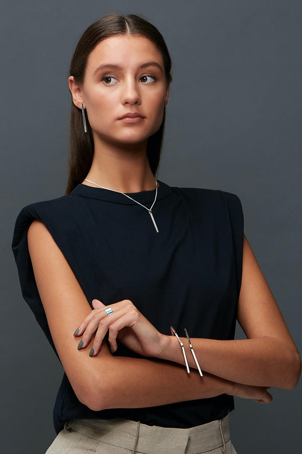 Edge Only Square Bangle in sterling silver