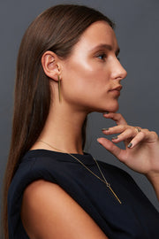 Edge Only Long Bar Earrings, Bar Pendant in 18ct gold vermeil