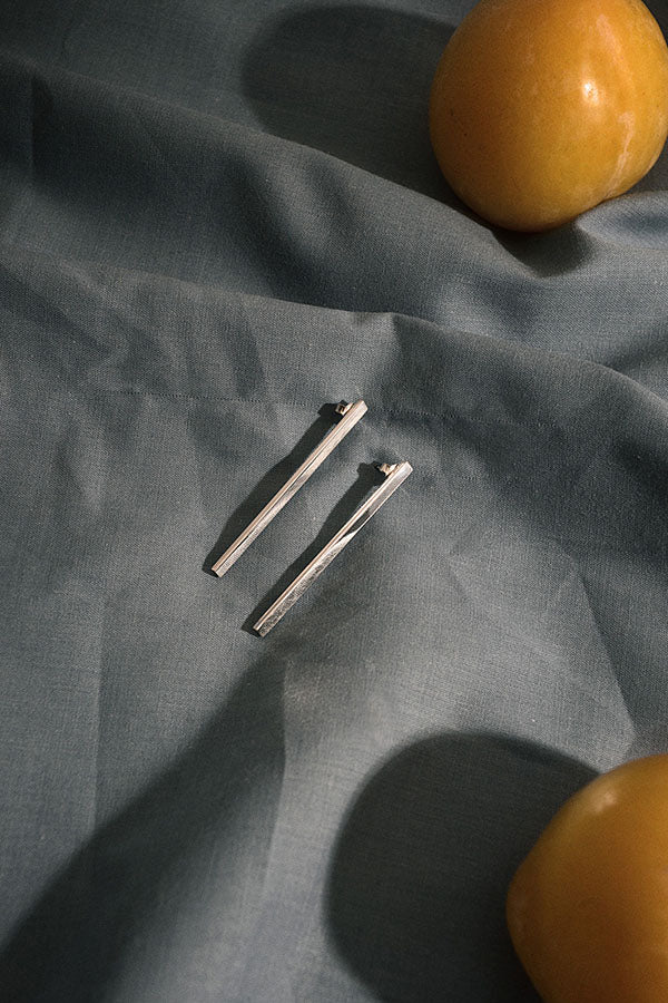 Edge Only Long Bar Earring in sterling silver