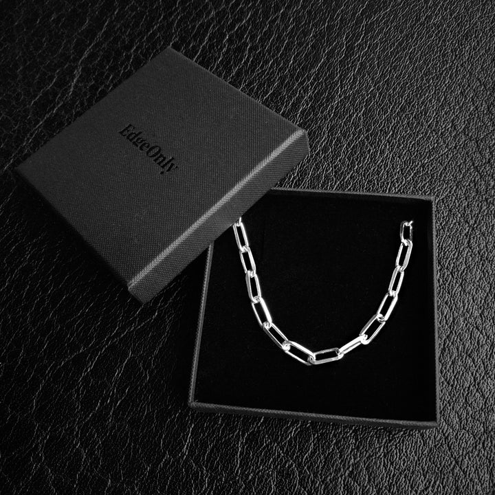 Sterling Silver Long Link Necklace 5.65 in Edge Only gift box