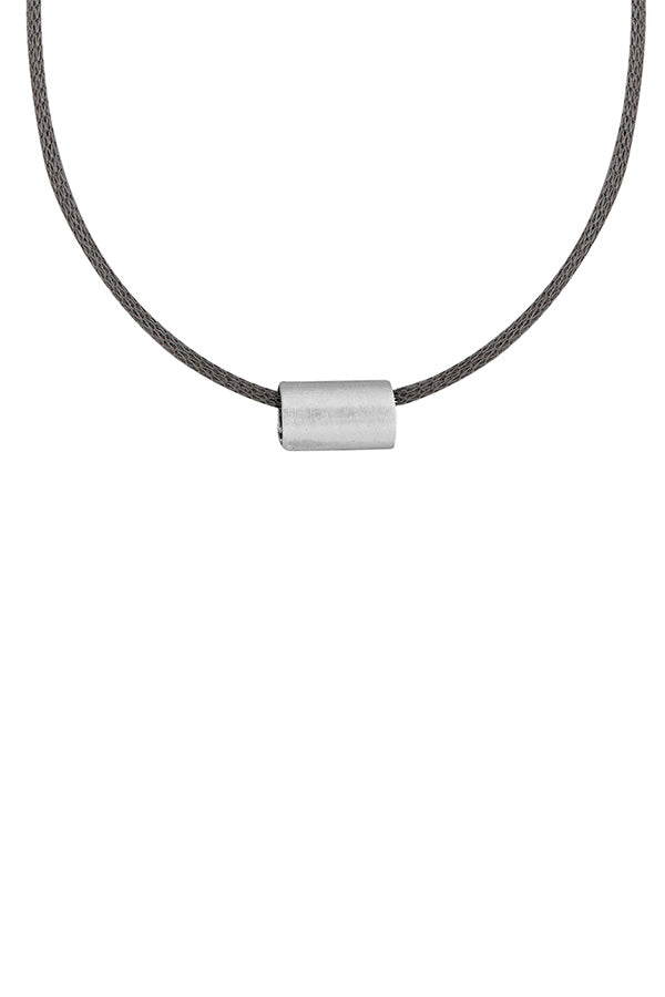 Medium Marquise Bead Necklace in matt Sterling Silver