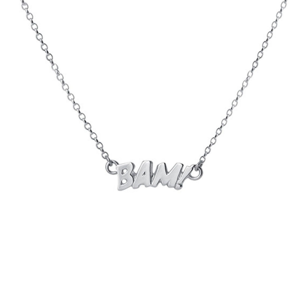 Edge Only BAM! Letters Necklace Small in sterling silver