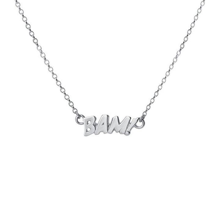 Edge Only BAM! Letters Necklace Small in sterling silver
