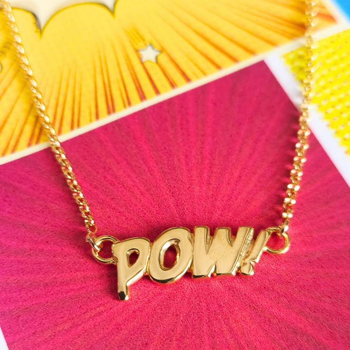 Edge Only POW! Letters Necklace Small in 18ct gold vermeil