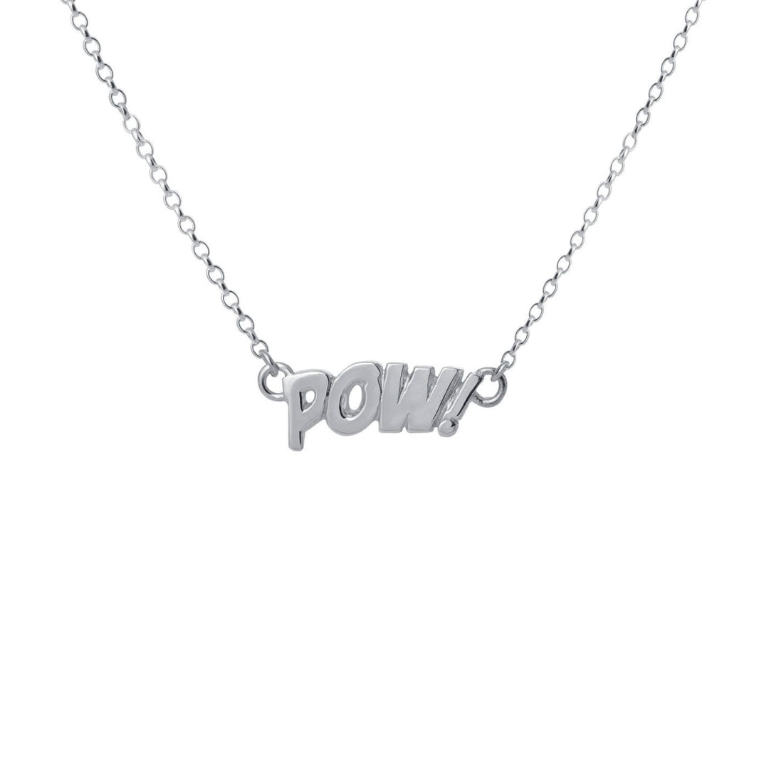 Edge Only POW! Letters Necklace Small in sterling silver