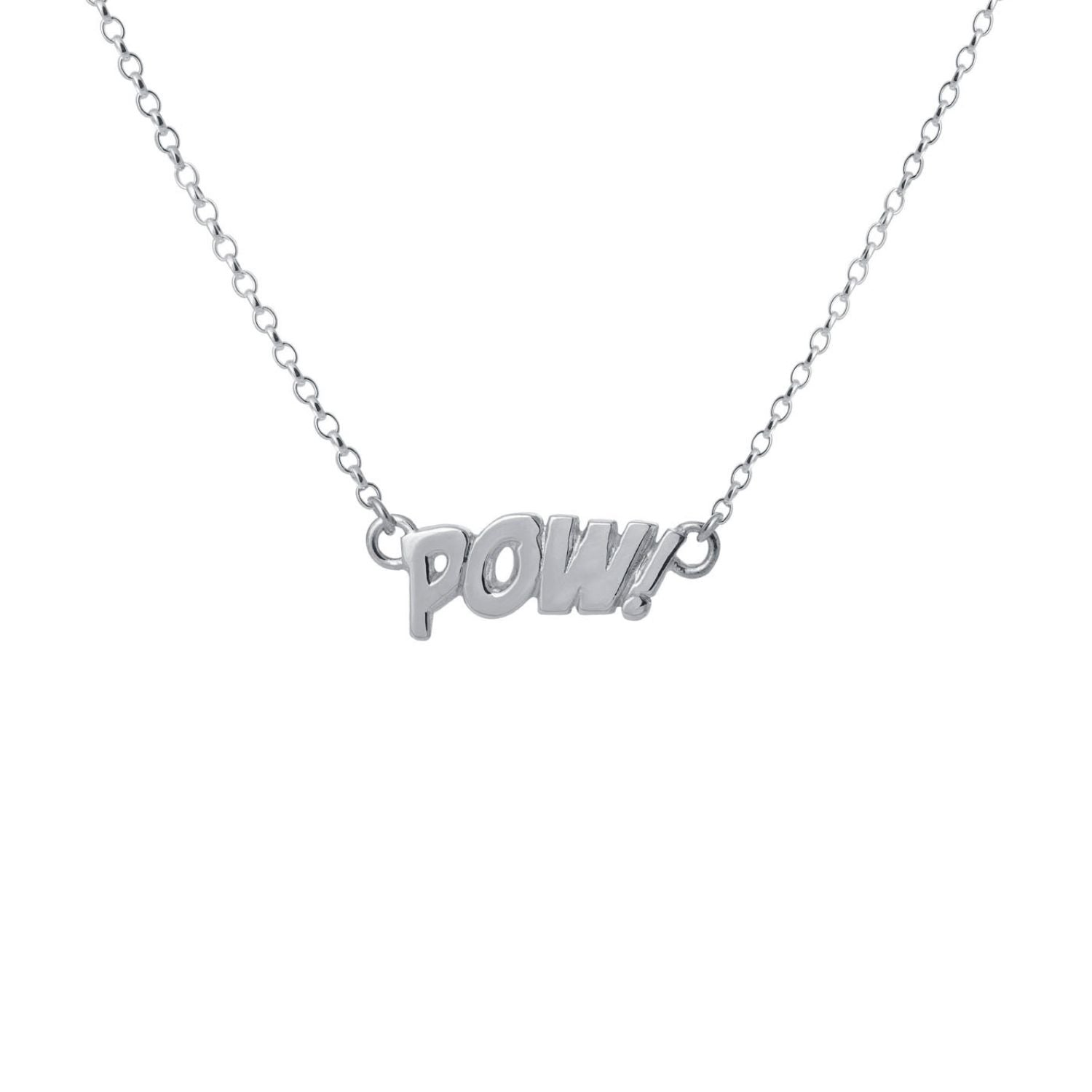Edge Only POW! Letters Necklace Small in sterling silver
