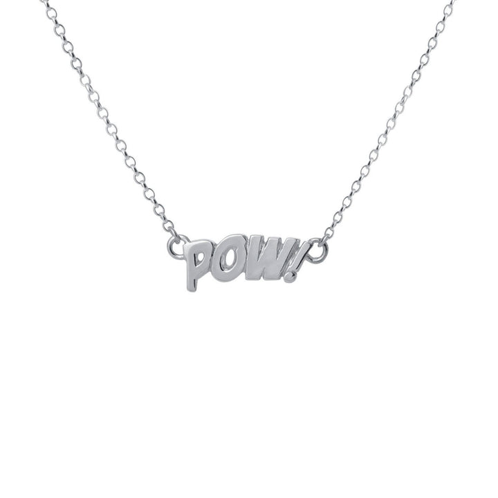 Edge Only POW! Letters Necklace Small in sterling silver