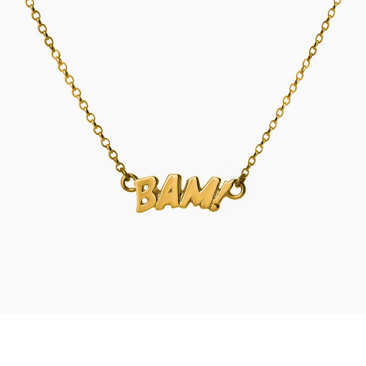Edge Only BAM! Letters Necklace Small in 18ct gold vermeil