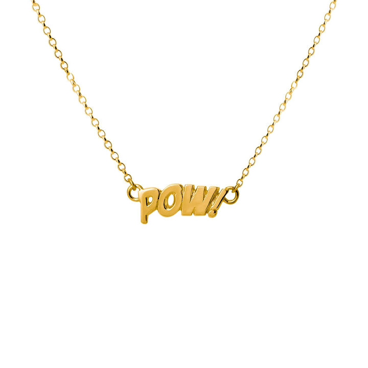 Edge Only POW! Letters Necklace Small in 18ct gold vermeil