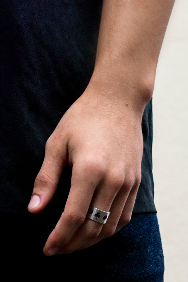 Oxidised Poker Ring in Sterling Silver