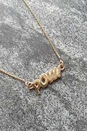 Edge Only POW! Letters Necklace 14 carat recycled gold 