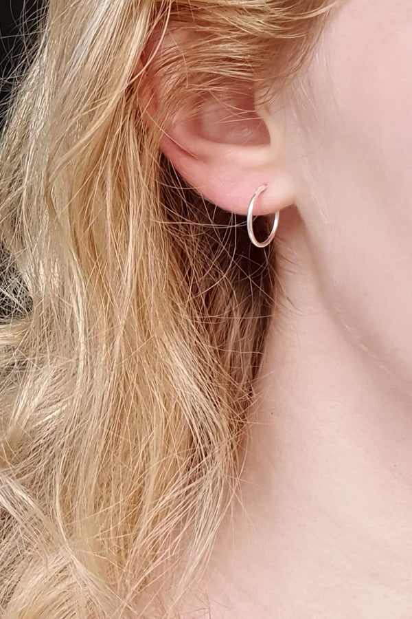 Edge Only Sleeper Hoop 15mm sterling silver