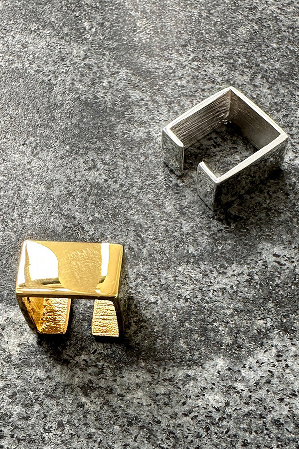 Edge Only Square Ear Cuff in sterling silver and 18ct gold vermeil