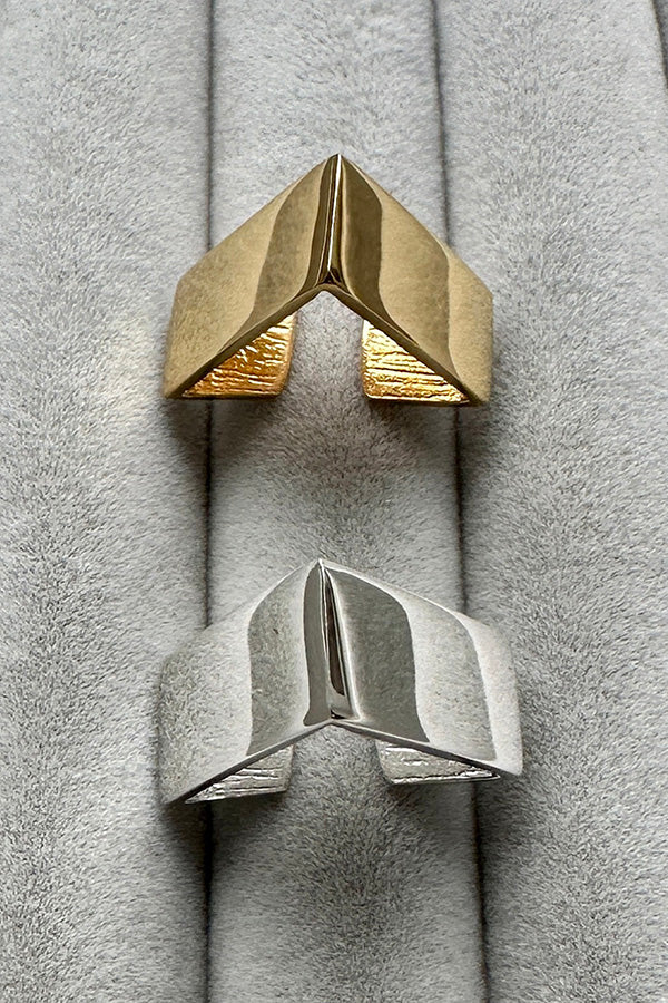 Edge Only Triangle Ear Cuff in recycled 18ct gold vermeil and sterling silver
