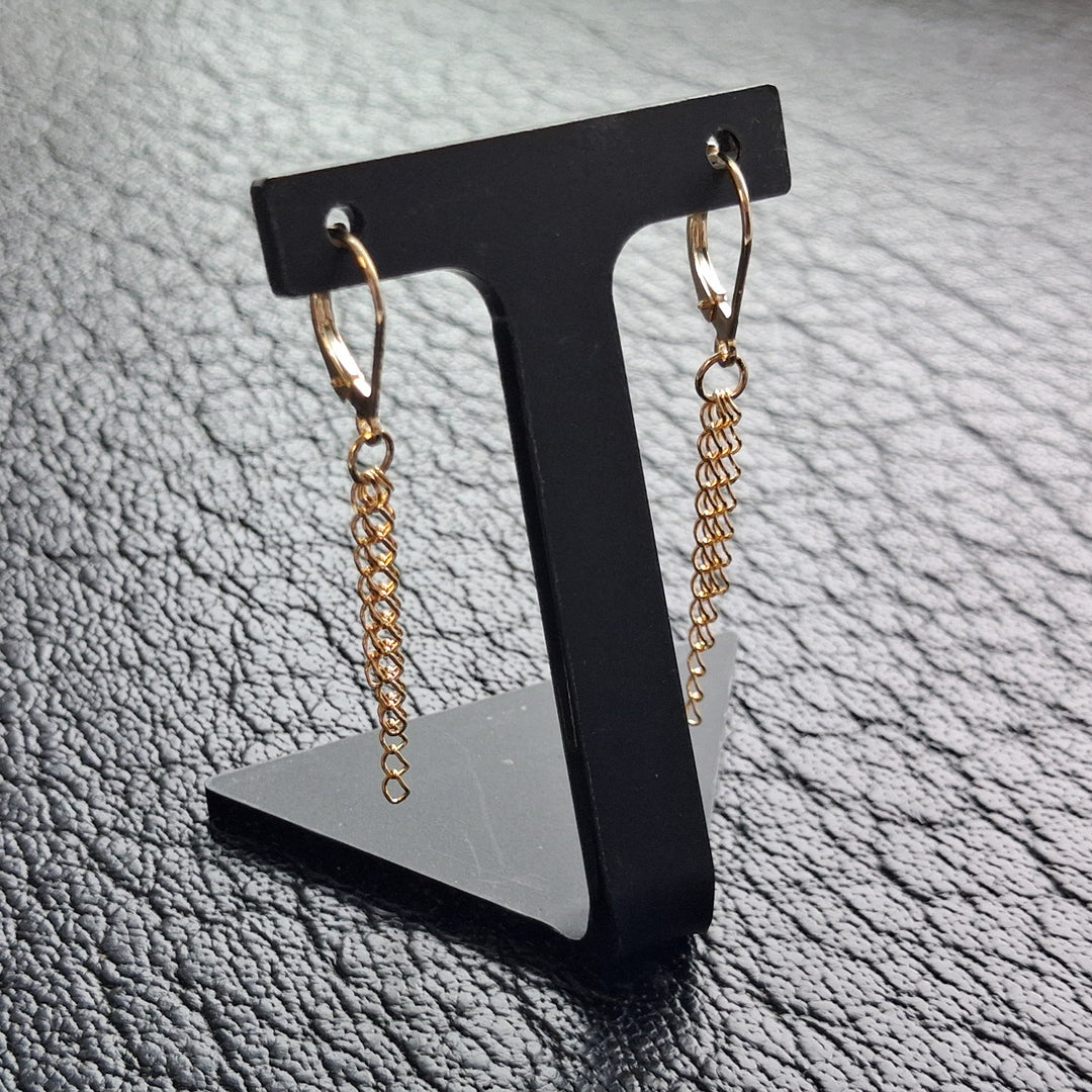 Triple Chain Drop Earrings - Solid 9ct gold