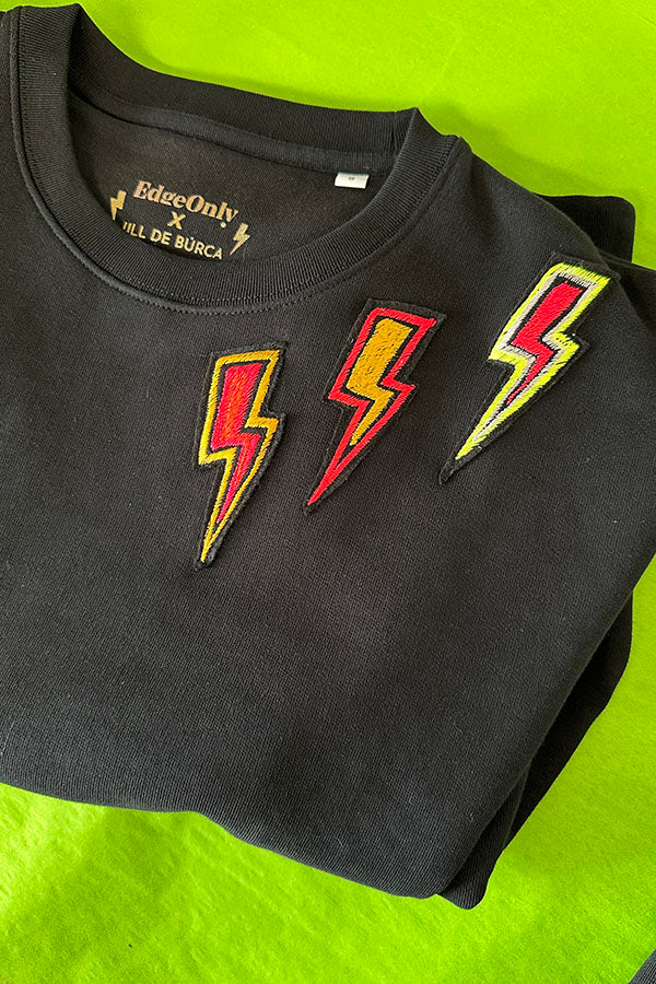 Edge Only X Jill De Burca Flat Top Lightning Bolt sweatshirt on lime green tissue paper