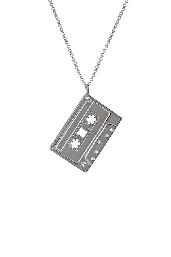 Electronic Sheep X Edge Only Mixed Tape Pendant in sterling silver. A side