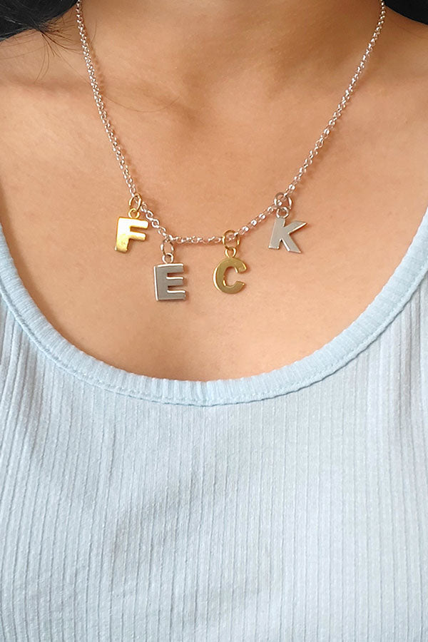 Edge Only FECK Letters Necklace sterling silver
