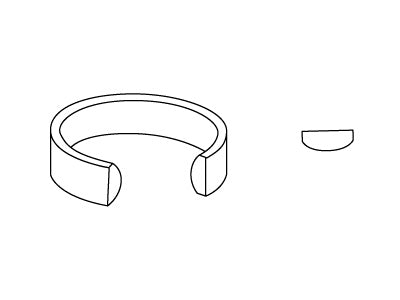 Flat Esy Fit or comfort fit - ring profile drawing