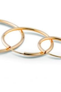 Round Hoop Earrings 20mm - Solid 14ct gold