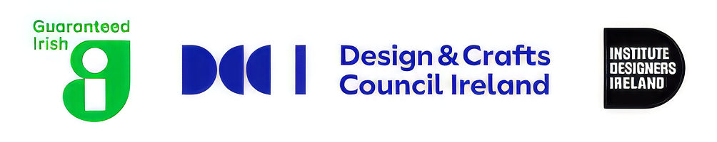 Guaranteed Irish Logo, DCCI logo, Irish Design Institute logo. Edge Only is part of these organisations.