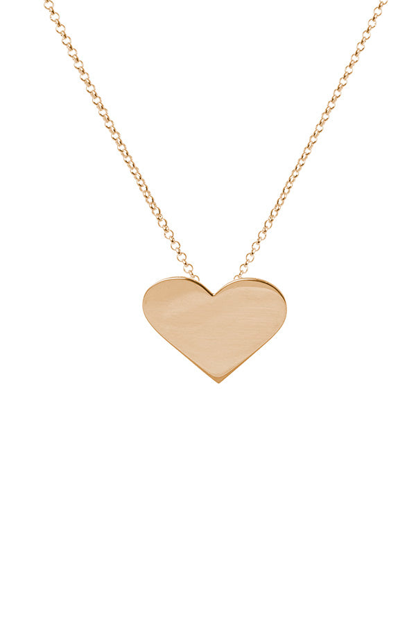 Edge Only Heart Pendant XL in recycled sterling silver. 18ct gold vermeil