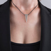 Edge Only Hematine Necklace with a sterling silver spike pendant