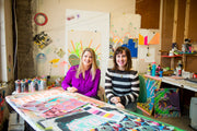 Jenny Huston and Leah hewson in Leahs studio.  The process