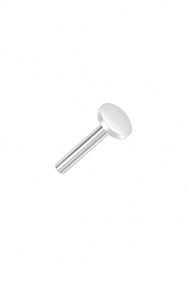 Circle labret tube post sterling silver