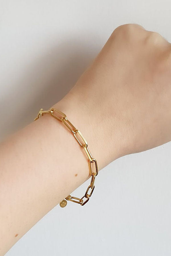 Edge Only Long Link Bracelet 5.65mm in 18ct gold vermeil