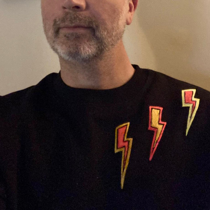 Edge Only X Jill De Búrca Flat Top Lightning Bolt Sweatshirt Unisex. Men&