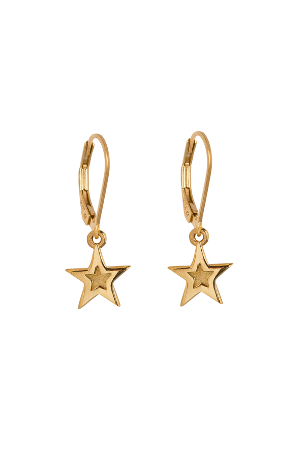Mini Megastar Drop Earrings 18ct gold vermeil. Recycled sterling silver