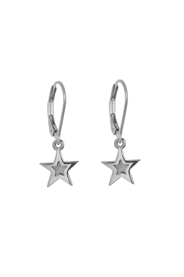 Mini Megastar Drop Earrings recycled sterling silver