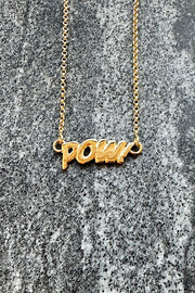 Edge Only POW! Letters Necklace Small in 18ct gold vermeil