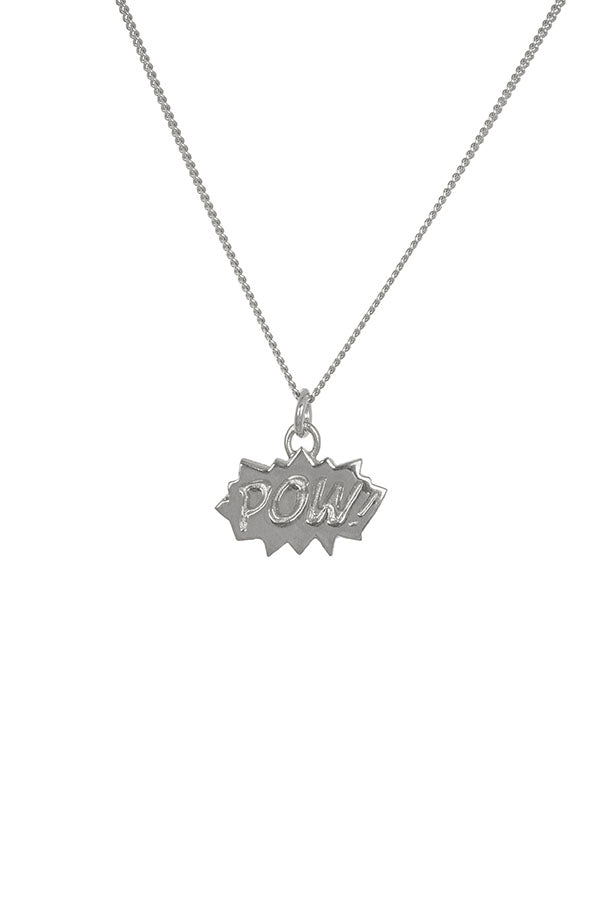 Edge Only Mini POW! Pendant in recycled sterling silver