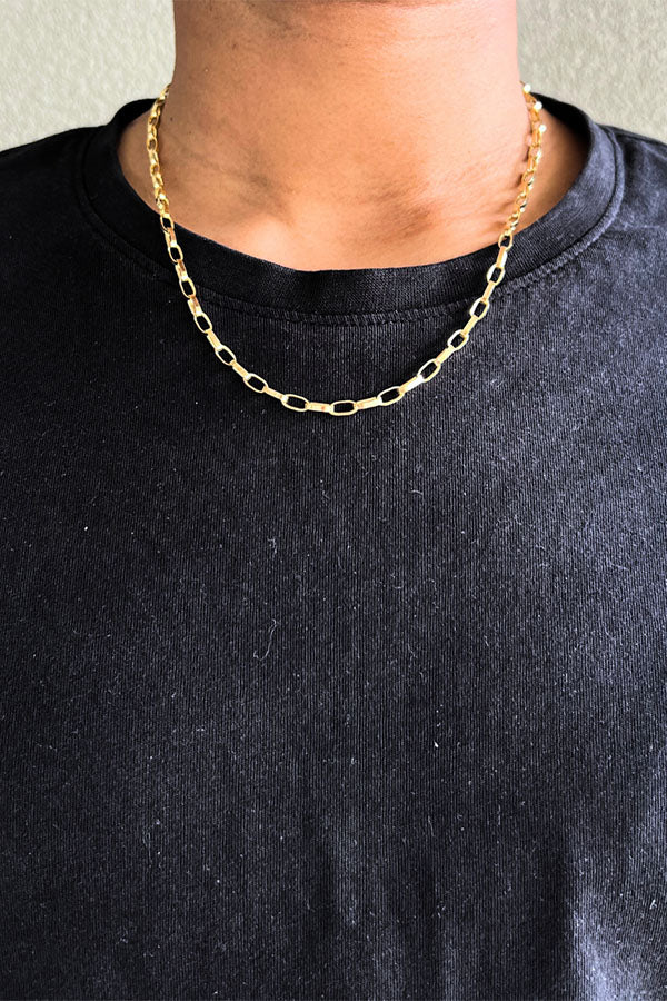 Edge Only Oval Link Necklace chain 18ct gold vermeil