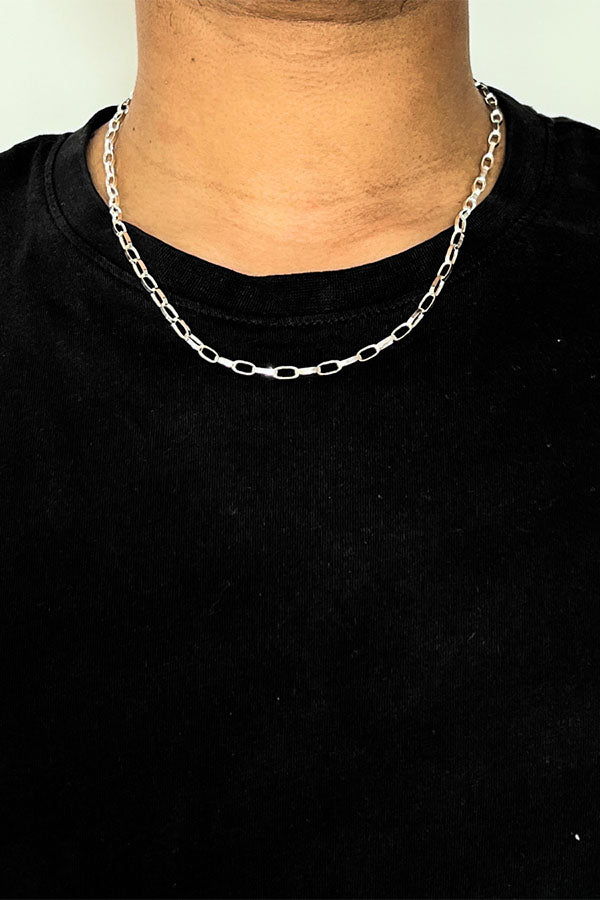Edge Only Oval Link Necklace Chain sterling silver