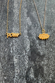 Edge Only - POW! Letters Necklace Small and Mini POW! Pendant 18ct gold vermeil