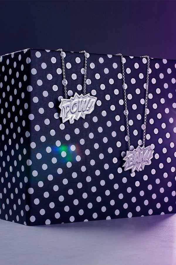 Edge Only POW! and BAM! Pendant XL in sterling silver