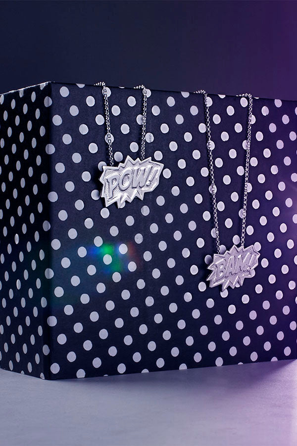 Edge Only POW! and BAM! Pendant XL in sterling silver