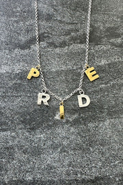 Edge Only PRIDE Letters Necklace sterling silver