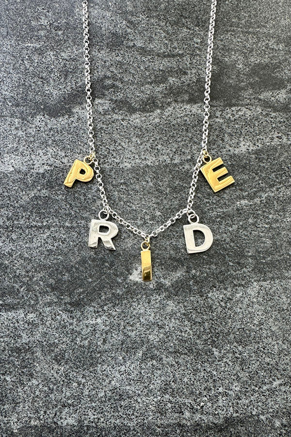 Edge Only PRIDE Letters Necklace sterling silver