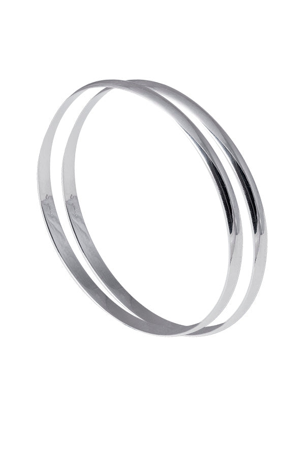 Edge Only pair of 4.5mm Bangles in sterling silver